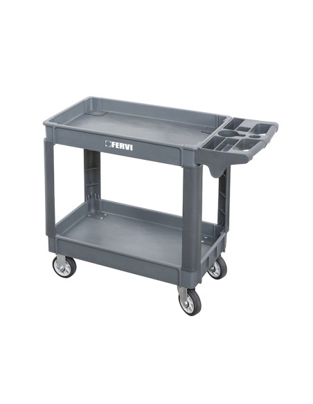 Carrello a 2 vasche polipropilene con ruote Fervi c065/2