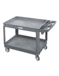 Carrello in polipropilene a 2 vasche con 2 ruote fisse e 2 girevoli Fervi c075/2