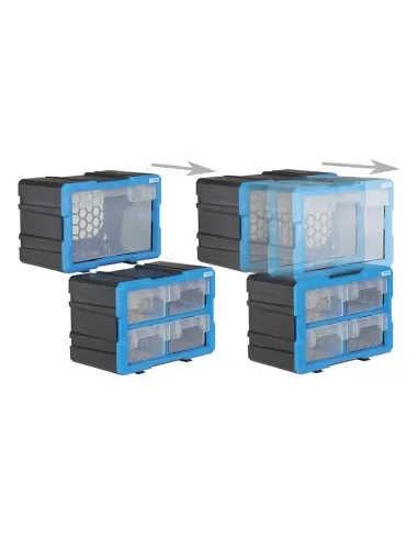 5 - Cassettiera modulare con 2 cassetti estraibili x officina Fervi c086/02c