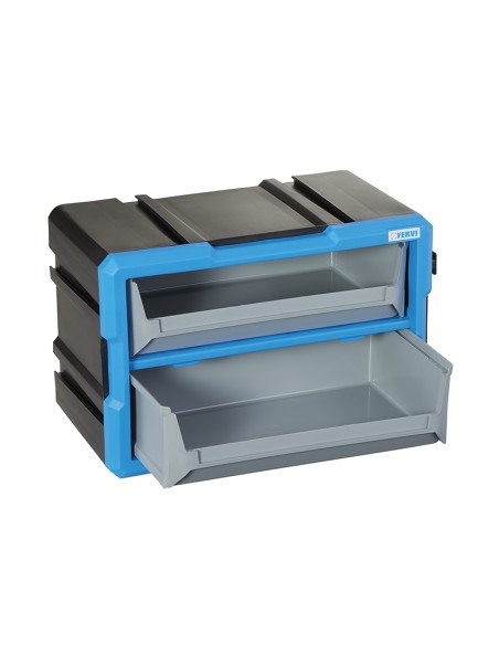 Cassettiera modulare con 2 vassoi estraibili x officina Fervi c086/02t