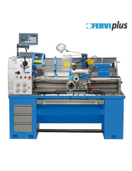 Tornio ferro metallo parallelo ad ingranaggi visualizzatore Fervi t069/400v3a
