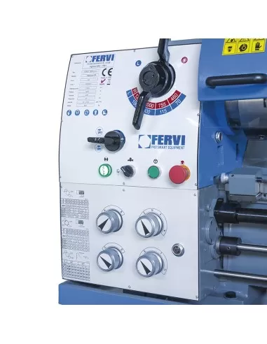 Tornio ferro metallo parallelo ad ingranaggi visualizzatore Fervi t069/400v3a