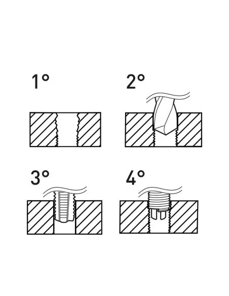 Kit assortimeno riparazione filetti unf 1/4-1/2 inox 115 pz Fervi e011/unf