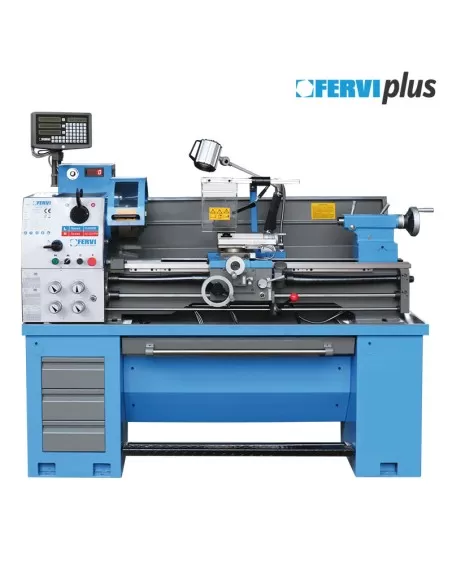 1 - Tornio ferro metallo parallelo invert con visualizzatore Fervi t069/400vi3a