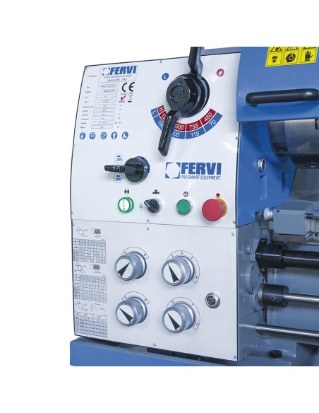7 - Tornio ferro metallo parallelo invert con visualizzatore Fervi t069/400vi3a