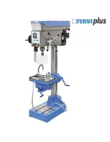 1 - Trapano a colonna per metallo con trasmissione a cinghia 400v Fervi t072
