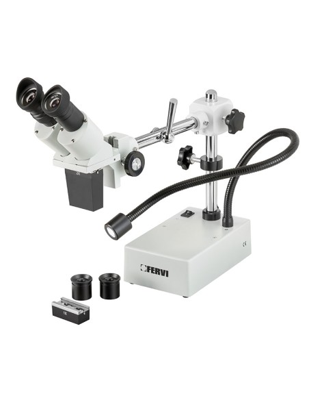 Microscopio streoscopico con luce led Fervi m069