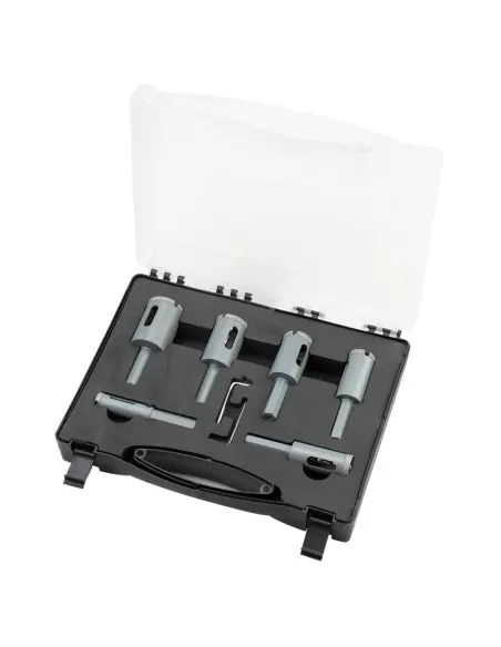 1 - Serie 6 pz frese diamantate per trapano per gres 16-35 mm Fervi p031/05s 1 - Serie 6 pz frese diamantate per trapano per gres 16-35 mm Fervi p031/05s