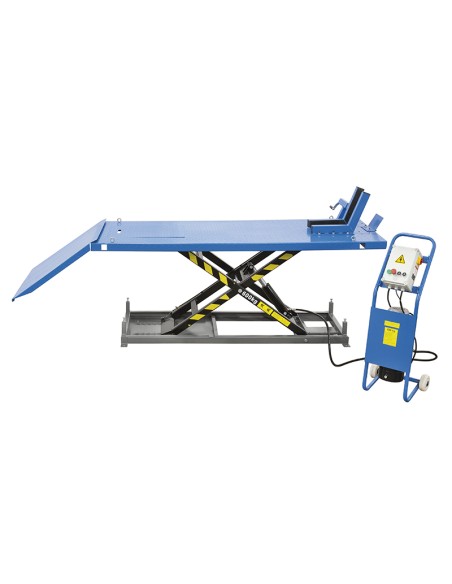 Sollevatore per moto elettroidraulico con comando separato Fervi s029p