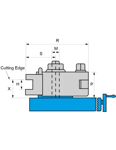 Torretta portautensili a cambio rapido 16 mm per tornio Fervi t00a