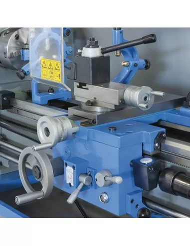 2 - Tornio parallelo con inverter 38mm motore 230v ferro metallo Fervi t940/230vi