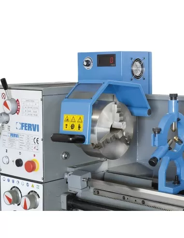 3 - Tornio parallelo con inverter 38mm motore 230v ferro metallo Fervi t940/230vi