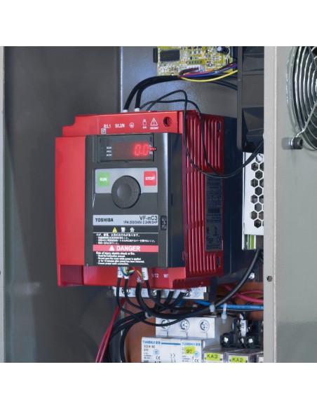 6 - Tornio parallelo con inverter 38mm motore 230v ferro metallo Fervi t940/230vi