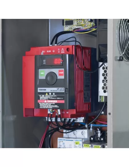 6 - Tornio parallelo con inverter 38mm motore 230v ferro metallo Fervi t940/230vi