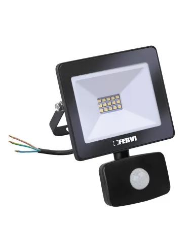 Faretto led 10w da esterno con sensore di movimento e luminosita Fervi 0218/10S