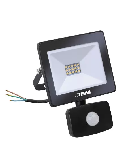 Faretto led 10w da esterno con sensore di movimento e luminosita Fervi 0218/10S
