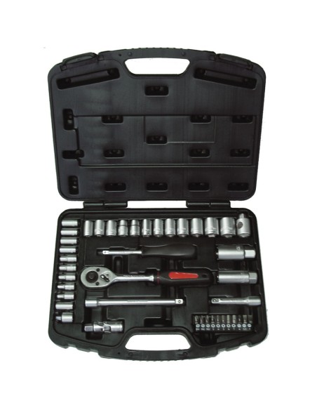 Set chiavi a bussola 1/4 e 1/2 con cricchetto Fervi 0679