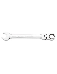 Chiave combinata con testa a cricchetto snodata 18mm Fervi 0690/18