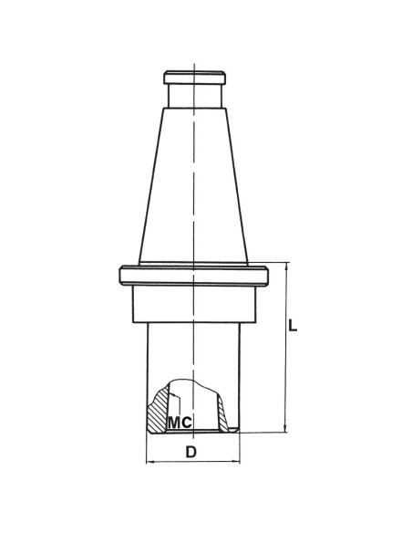 2 - Mandrino porta frese a gambo conico cm1 iso 40 x fresatrice Fervi 2/1b40