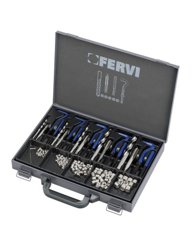1 - Kit assortimeno riparazione metrici m5-m12 inox 130 pz Fervi e011a