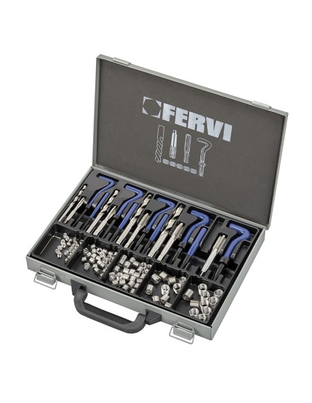1 - Kit assortimeno riparazione metrici m6-m14 inox 113 pz Fervi e011d