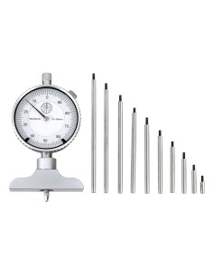 Misuratore di profondita' con comparatore e set prolunghe Fervi c