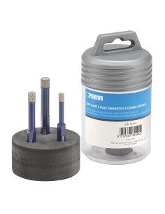 Serie 3 pz punte diamantate per trapano per gres 6-8-10 mm Fervi p033/03s