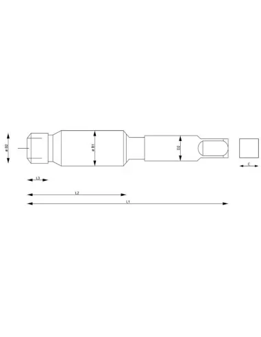 2 - Maschio combinato metrico sti m 100 x 125 per f-coil Fervi e011/m100x125mc