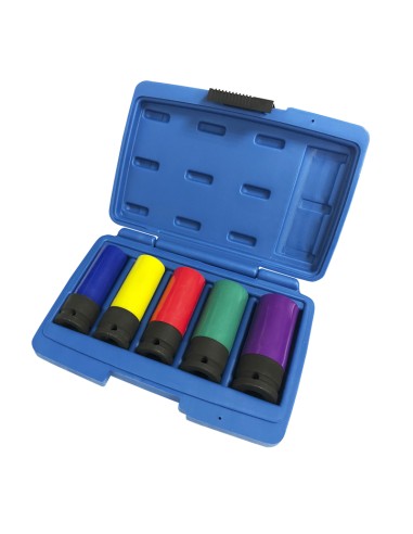 Set 5 chiavi bussola esagonali 17-24mm rivestite in plastica Fervi 0341/5s