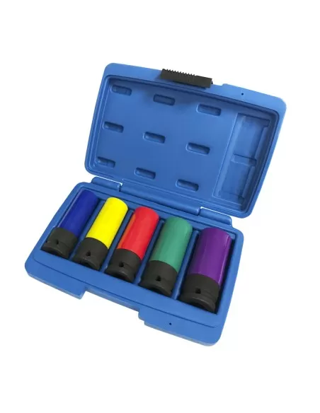 Set 5 chiavi bussola esagonali 17-24mm rivestite in plastica Fervi 0341/5s