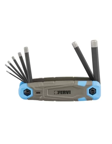 1 - Set 8 chiavi esagonali 1.5-8 mm con punta diamantata Fervi 0558/em