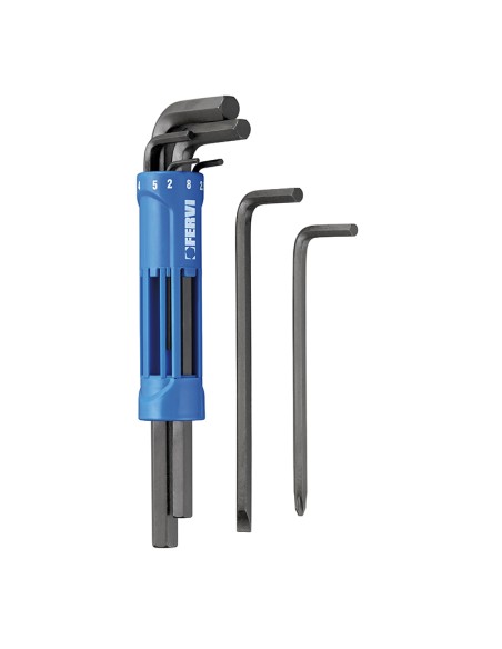 Set 8 chiavi esagonali 2-10 mm con manico multiuso Fervi 0558/ge