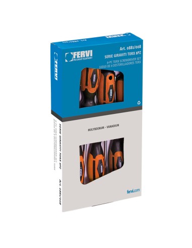 Serie 8 giraviti cacciaviti torx T7-T30 Fervi 0881/308