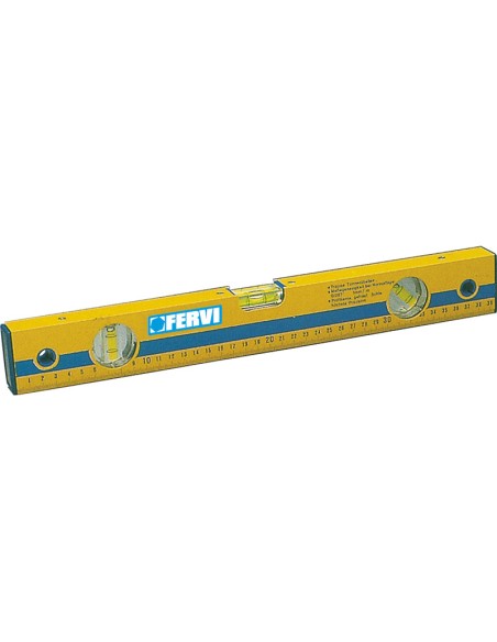 Livella in alluminio 500 mm a 3 bolle millimetrata Fervi 0824/500