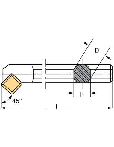 2 - Utensile x interno 45 gradi 16 x 15 mm x tornio metallo Fervi ssscr16