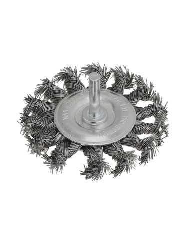 1 - Spazzola con gambo a mazzetti metallici ritorti 75 mm x trapano Fervi sgr075