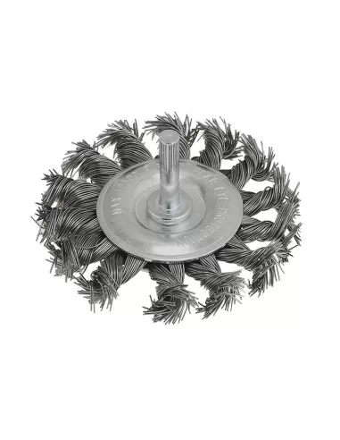 2 - Spazzola con gambo a mazzetti metallici ritorti 75 mm x trapano Fervi sgr075