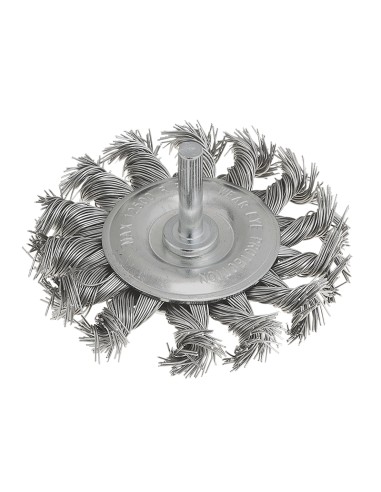 1 - Spazzola con gambo a mazzetti inox ritorti 75 mm x trapano Fervi sgr075i