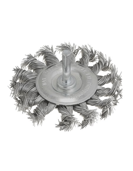 1 - Spazzola con gambo a mazzetti inox ritorti 75 mm x trapano Fervi sgr075i