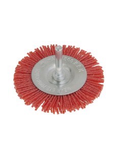 1 - Spazzola circolare in nylon rosso con gambo 75 mm x trapano Fervi sng075/080r
