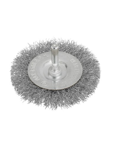 1 - Spazzola circolare 60 mm con fili in acciaio inox e gambo x trapano