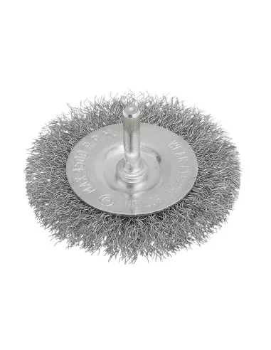 1 - Spazzola circolare 80 mm con fili in acciaio inox e gambo x trapano