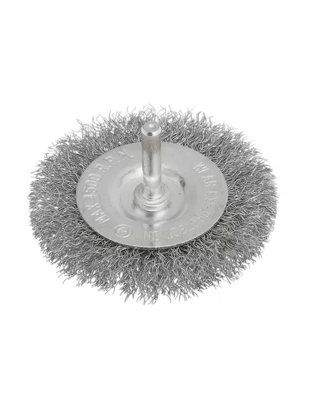 1 - Spazzola circolare 80 mm con fili in acciaio inox e gambo x trapano