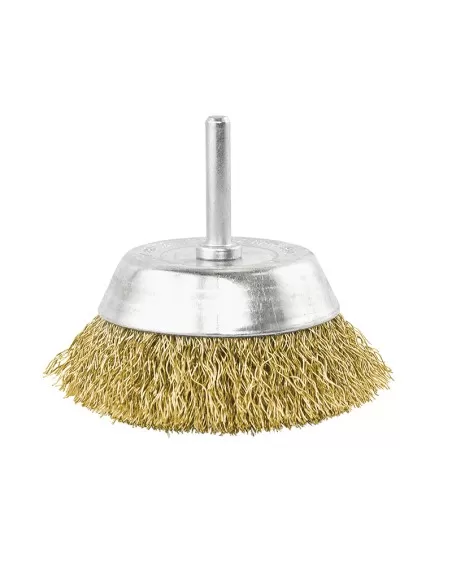 1 - Spazzola a tazza con gambo a filo metallico 70 x 6 mm Fervi stg070