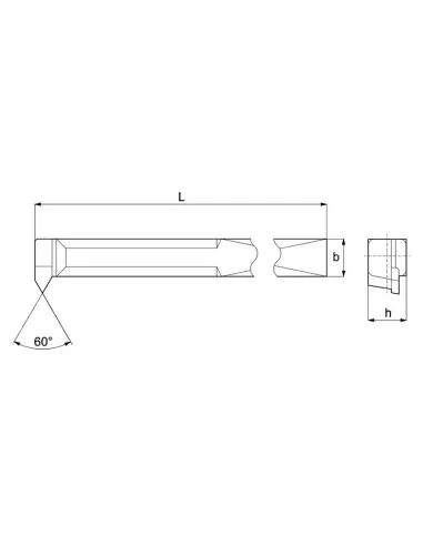 2 - Utensile din 282 filettatura interna destro 16x16 mm x tornio Fervi brfi16rp