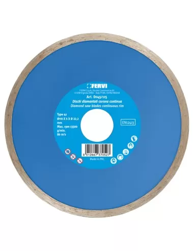 1 - Disco diamantato per ceramica 115 mm Fervi d045/115