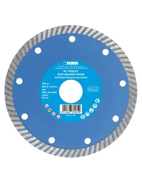 1 - Disco diamantato turbo 115 mm Fervi d055/115