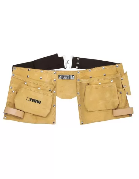 1 - Borsa installatore in pelle con cintuta Fervi 0264