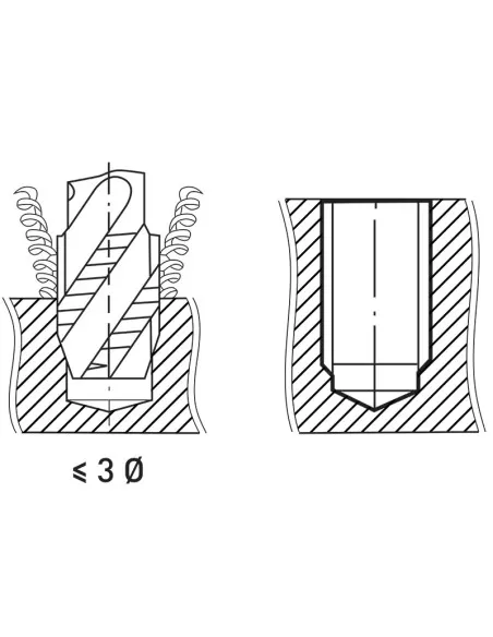 3 - Maschi a macchina per fori ciechi 35 gradi m5 vaporizzato Fervi m003/5