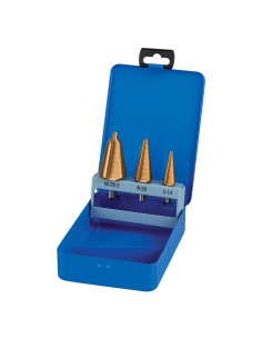 Serie 3 utensili conici allargafori 3-30.5 mm gambo cilindrico Fervi a014/03-30s